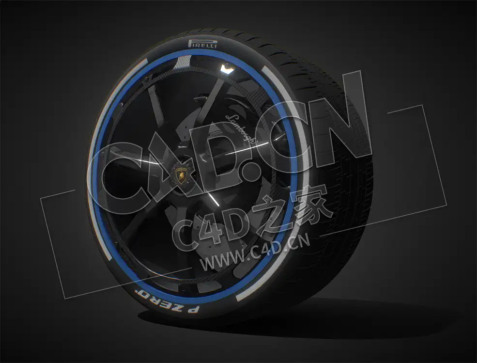 C4D兰博基尼跑车轮胎模型 Wheels - Lamborghini SC20