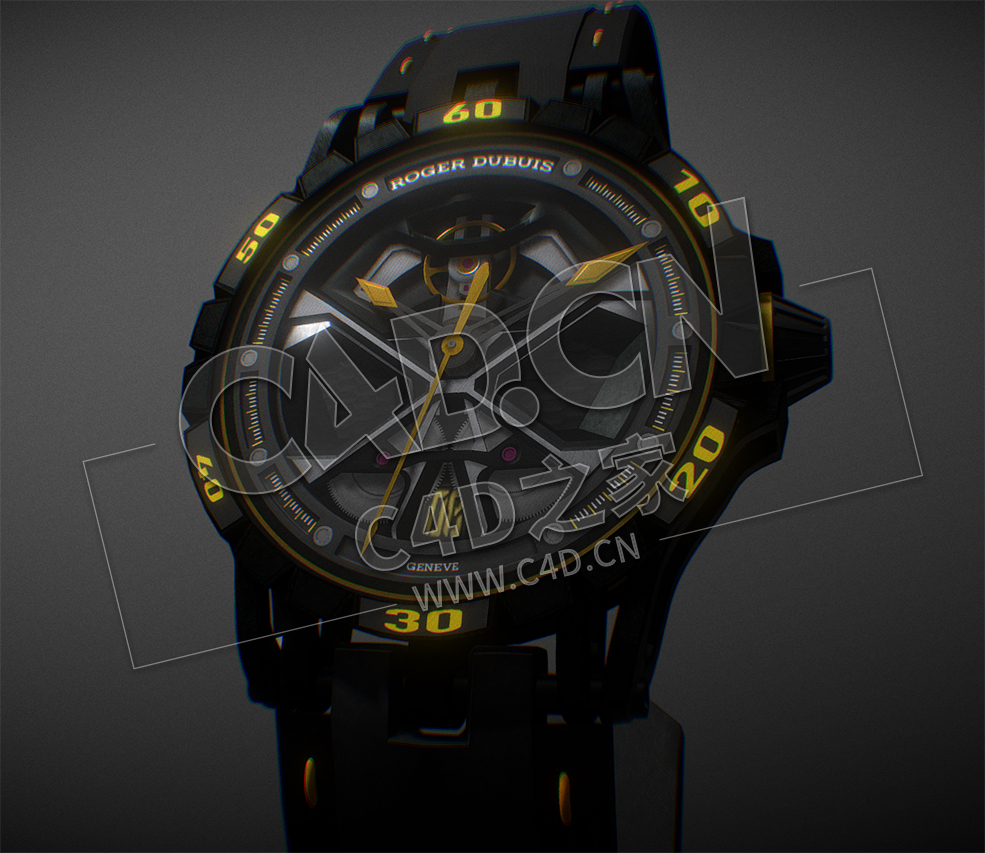 C4D罗杰杜彼机械手表模型 Roger Dubuis Excalibu Huracan