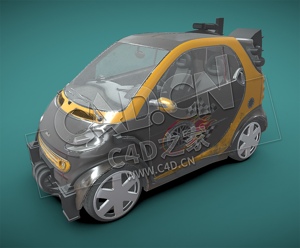 C4D两门小汽车模型 - C4D之家 - 53.jpg