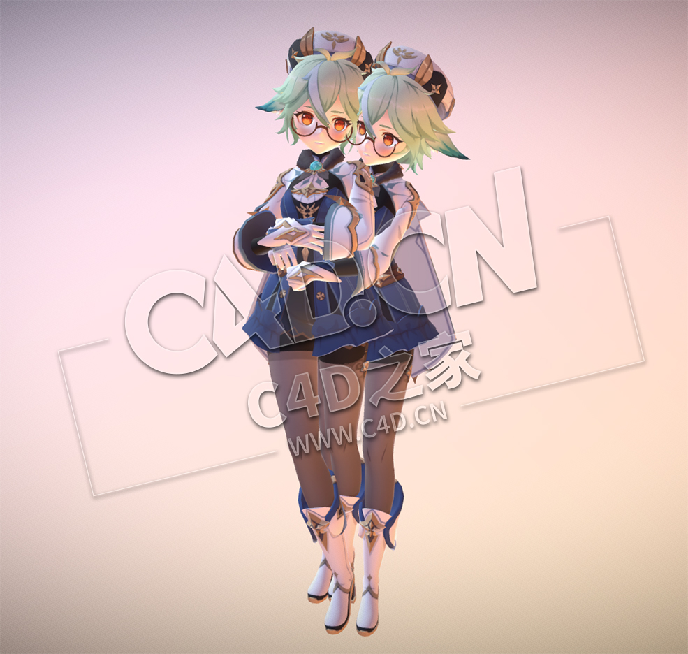 C4D卡通女孩动漫人物模型 Sucrose - C4D之家 - 58.jpg