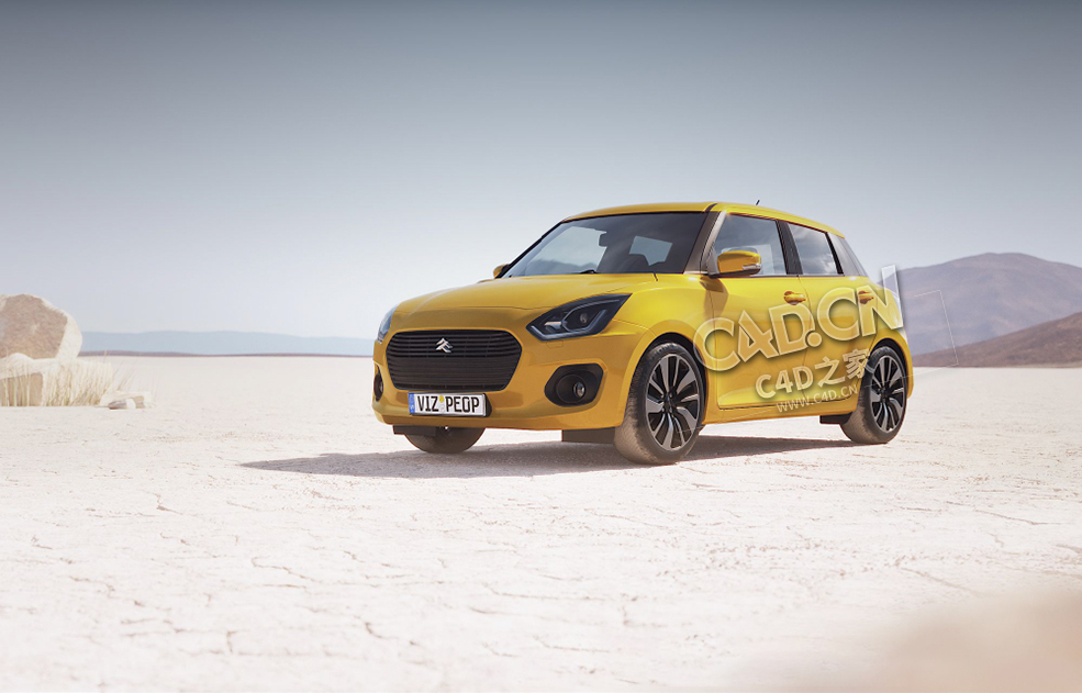 C4D小型轿车两厢汽车家用汽车模型 Car 3d model