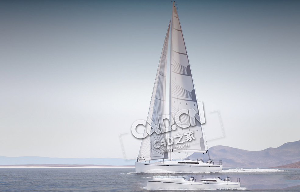 C4D帆船游船模型 Sailboat 3d model