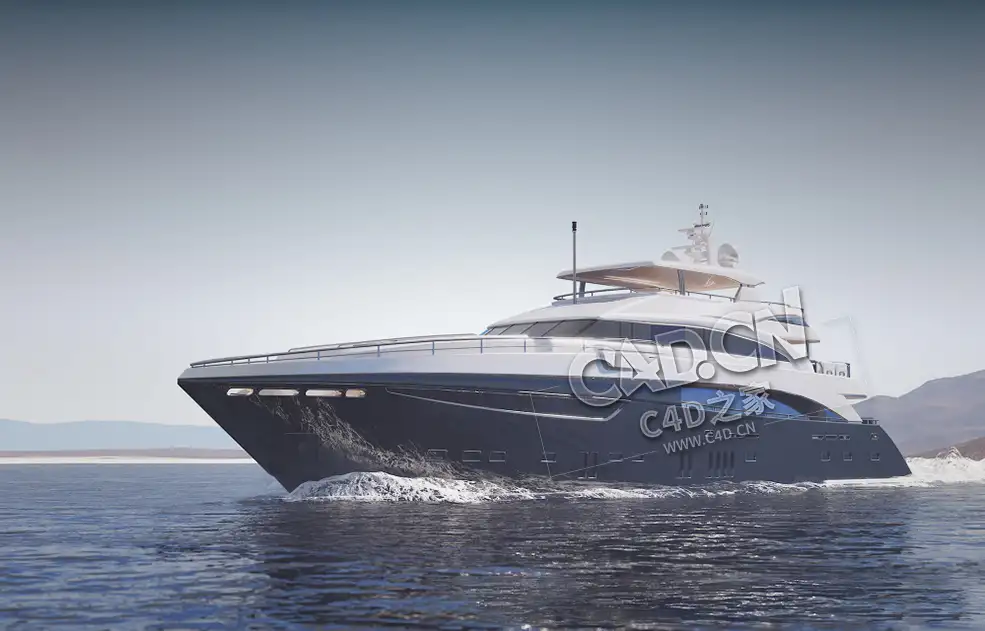 C4D轮船游艇观光船模型 yacht 3d model