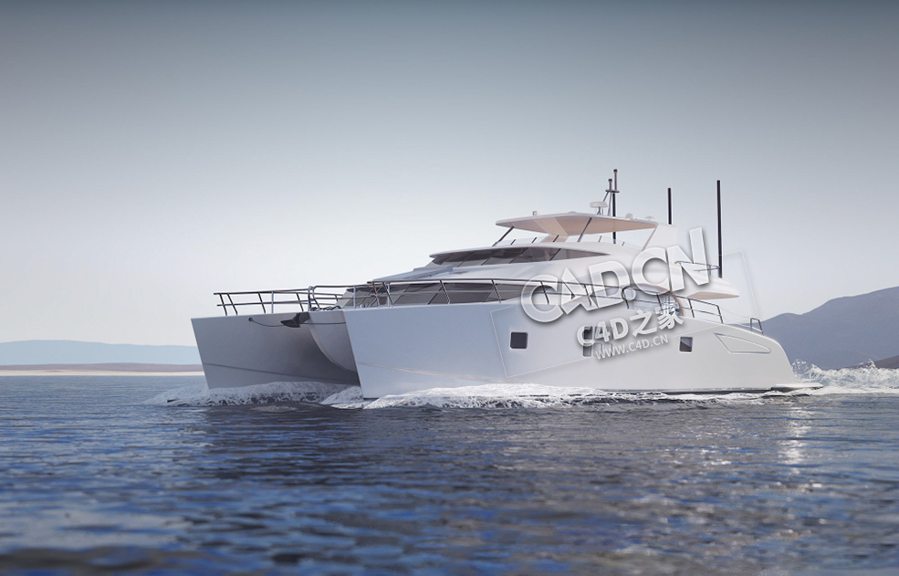 C4D豪华私人游艇游船模型 yacht 3d model