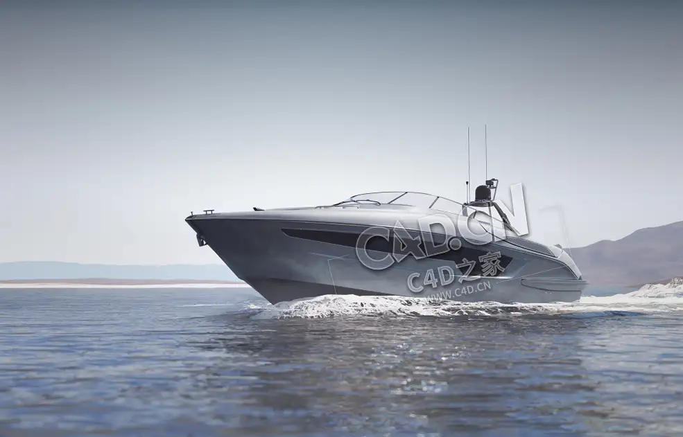 C4D游艇模型 yacht 3d model