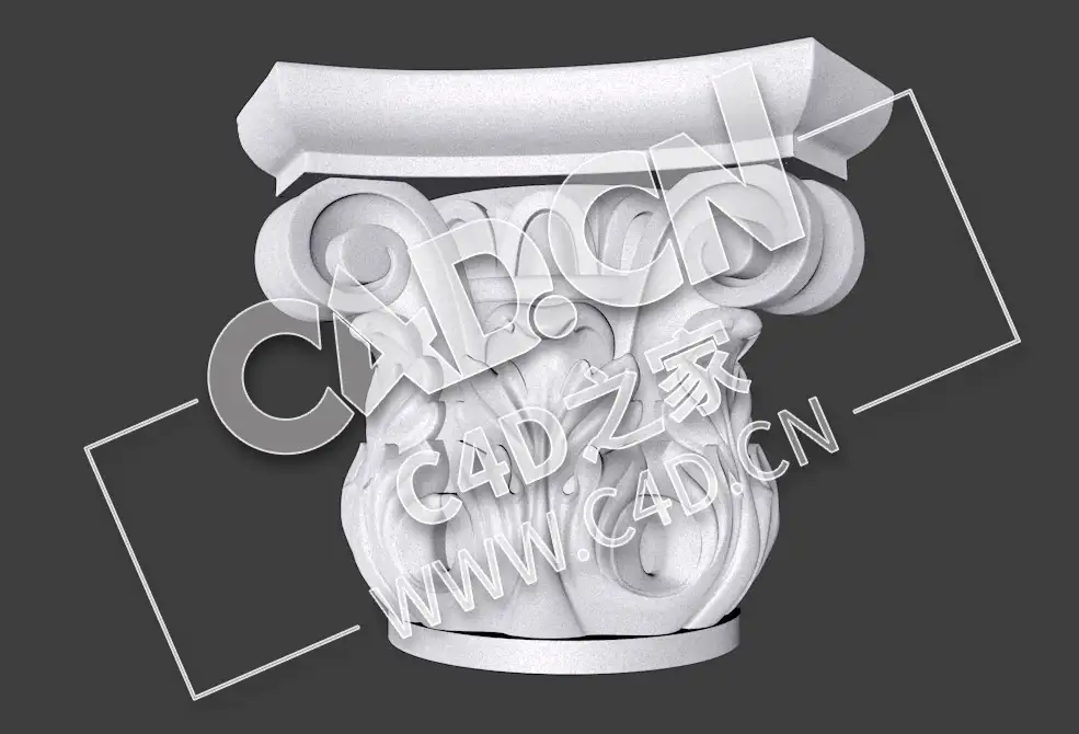 C4D欧式象鼻罗马柱头雕塑模型_36 kapitel4 - C4D之家 - 36.jpg