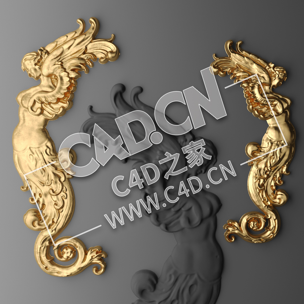 C4D欧式浮雕花构件装饰花件浮雕构件挂件套口雕花立体雕花外墙雕花模型_34 - C4D之家 - 34.jpg