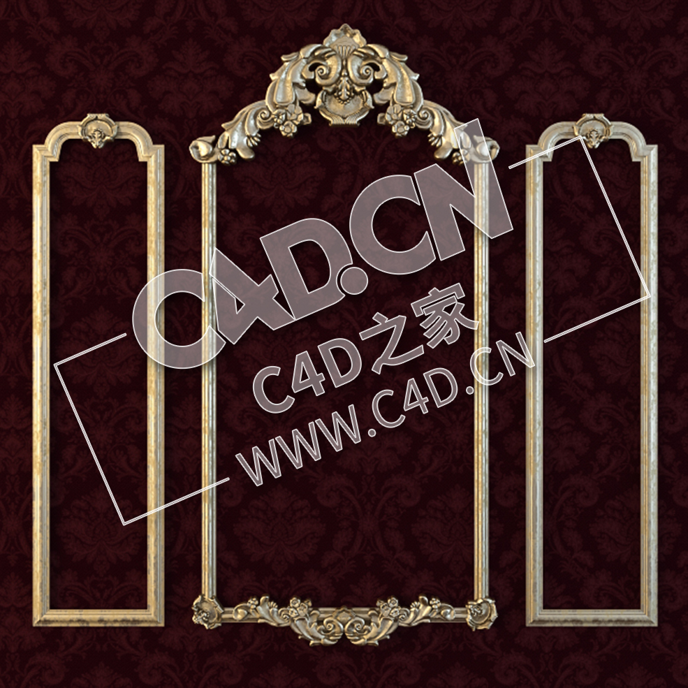 C4D镜框花线画框欧式装饰雕花框模型_40 decorative plaaaster 2 - C4D之家 - 40.jpg