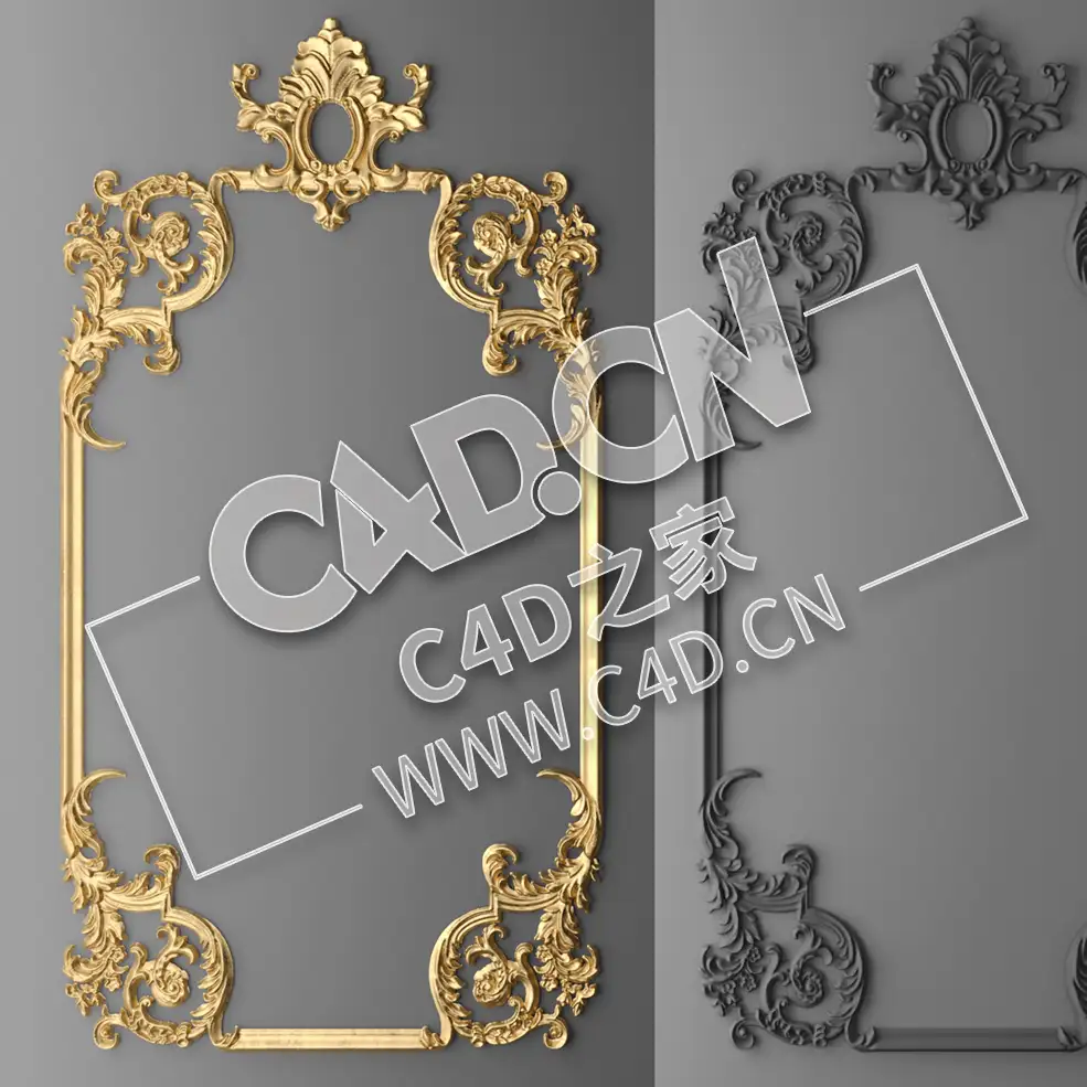 C4D镜框花线画框欧式装饰雕花框模型_45 - C4D之家 - 45.jpg