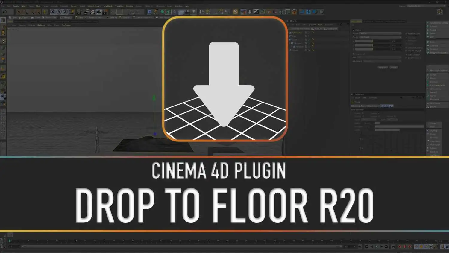 Drop To Floor R20+ 支持C4D R20+ 地面对齐插件 - C4D之家 - Drop2FloorR20