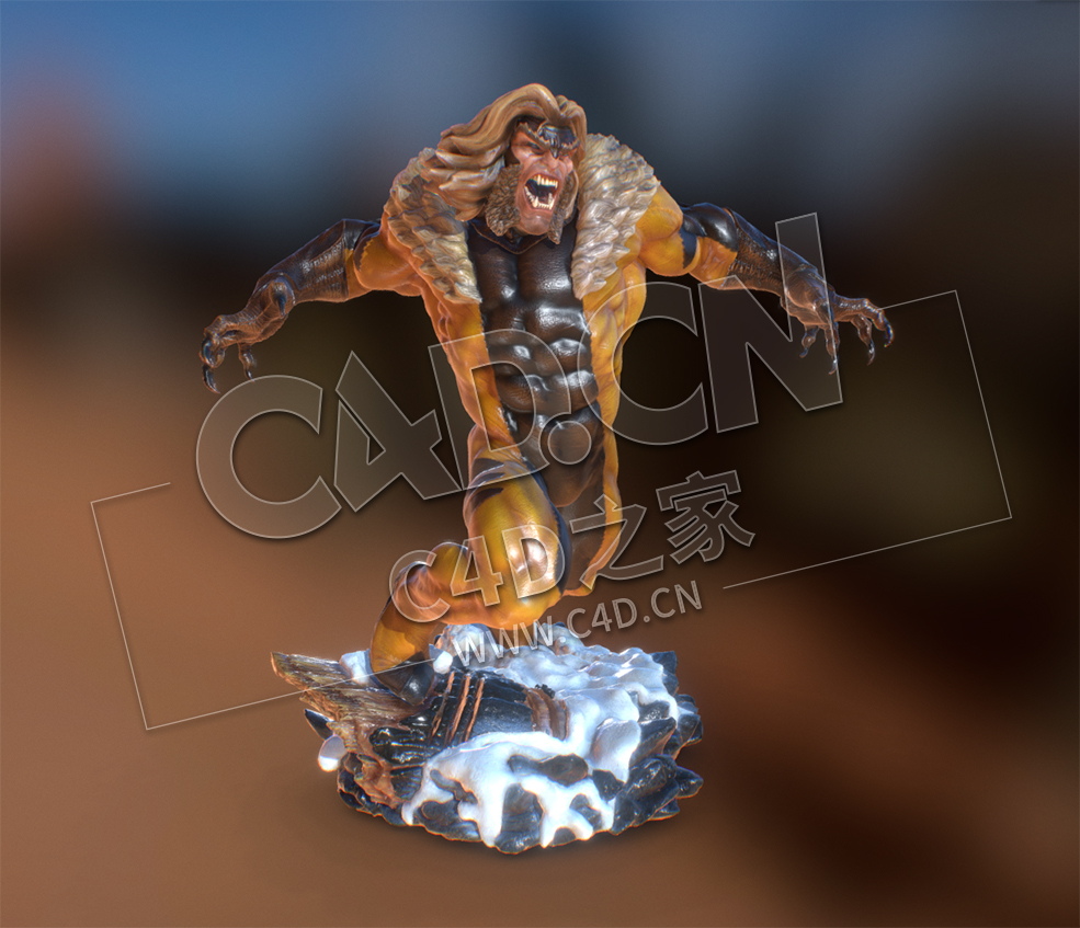 C4D剑齿虎人物雕塑模型 sssabertooth - C4D之家 - 65.jpg