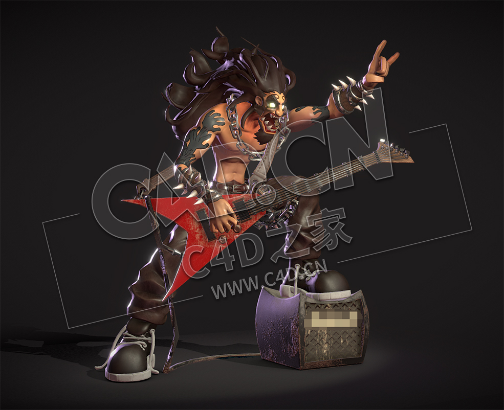 C4D卡通疯狂吉它少年人物模型 MangoDog_Lowpoly - C4D之家 - 78.jpg