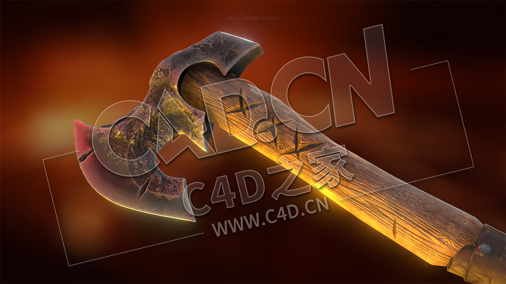 C4D斧子斧头模型 axe