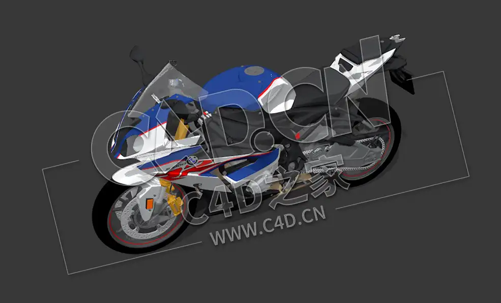 C4D宝马摩托车模型 moto BMW