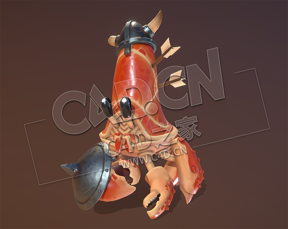 C4D螃蟹武士卡通模型 ShellBottom_LowPoly - C4D之家 - 86.jpg