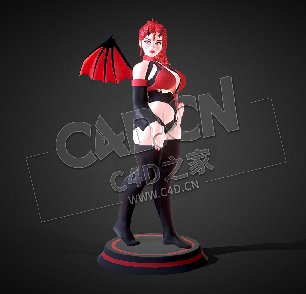 C4D丰满的少女卡通人物模型 chubby succubus