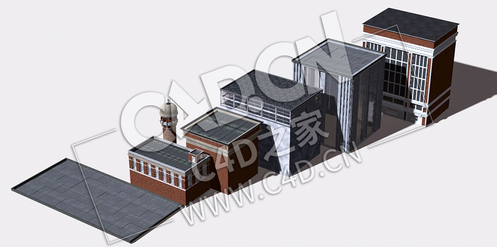 7 种屋顶样式C4D模型 7 Roof Styles - C4D之家 - 01.jpg