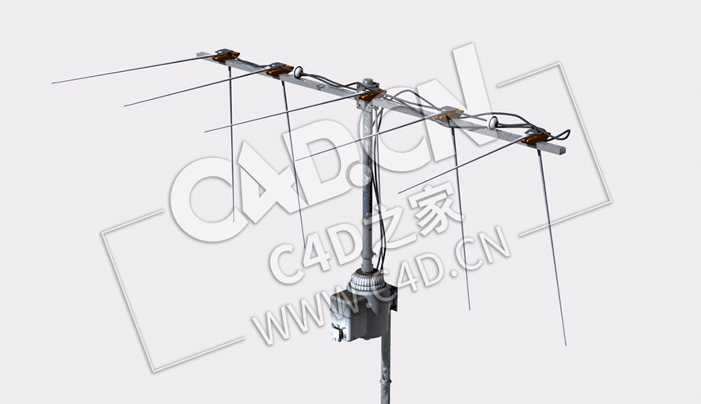 天线装置电线杆C4D模型 Antenna System and Fixtures
