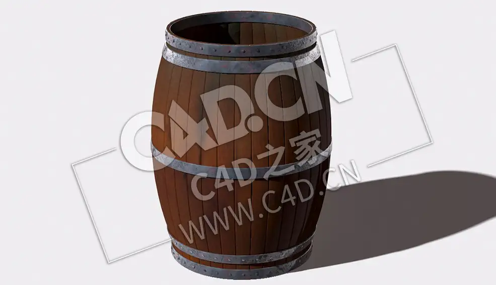 木桶雨水桶C4D模型 Rain Water Barrel - C4D之家 - 10.jpg