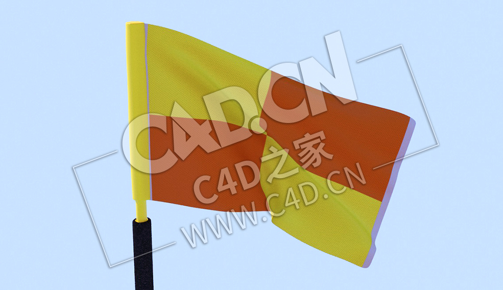 C4D足球裁判旗体育用品模型 Linesman-Flag - C4D之家 - 03.jpg