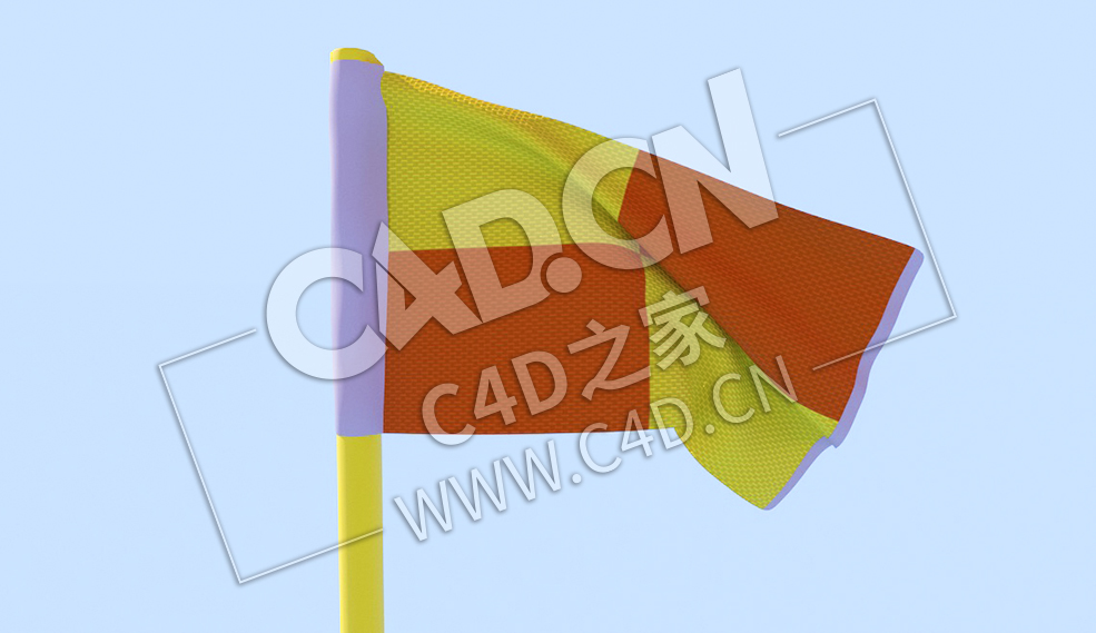 C4D足球角旗体育用品模型 Corner-Flag - C4D之家 - 01.jpg