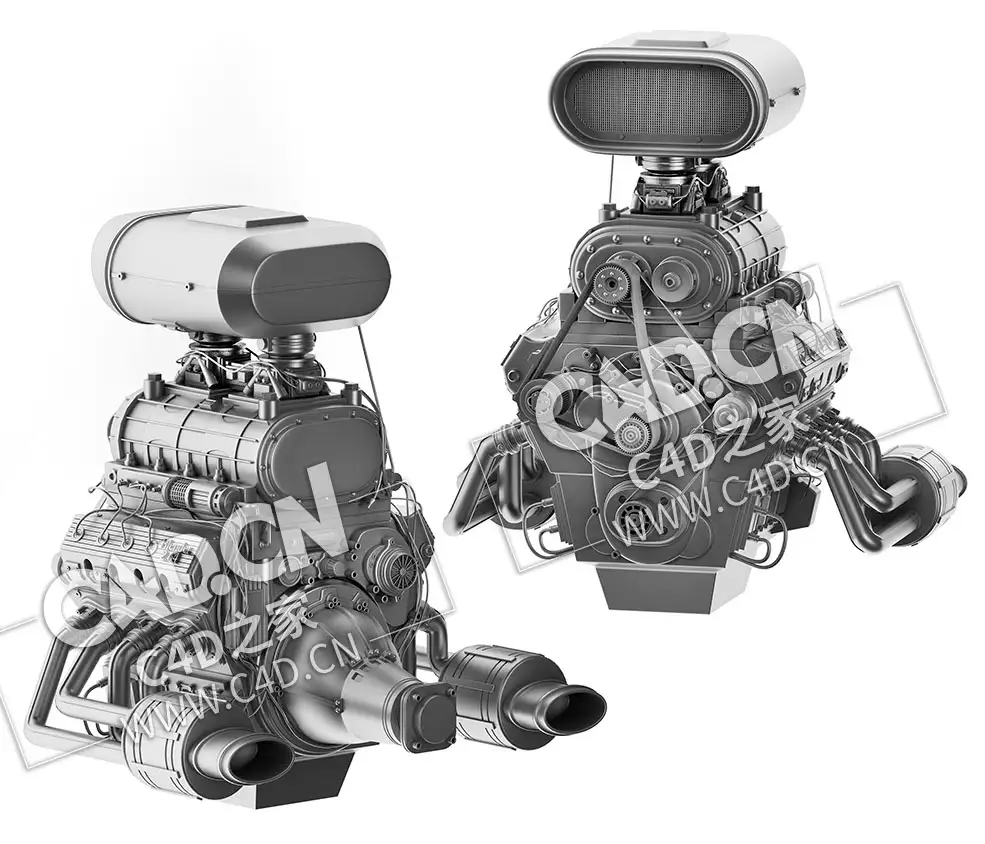发动机搅拌机工业机械发动机C4D模型 engine - C4D之家 - 发动机搅拌机1.jpg