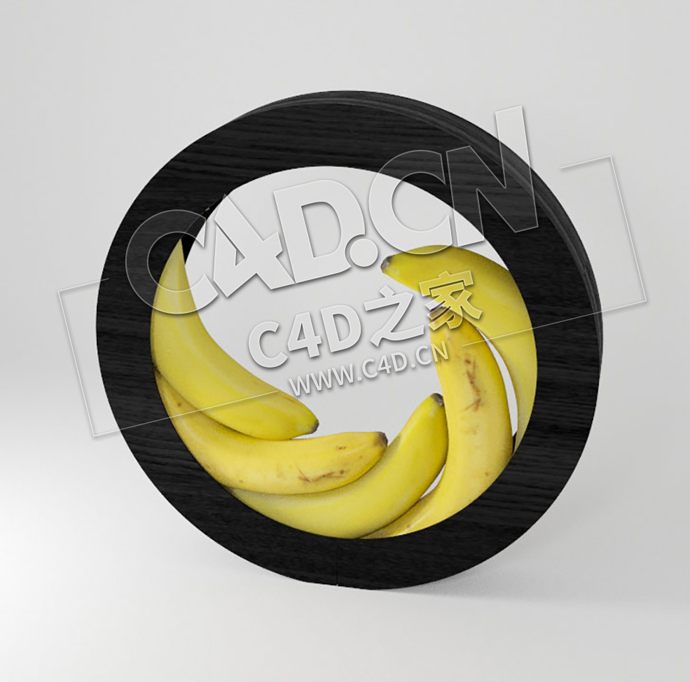 圆环香蕉水果C4D模型 Bananas circular bowl - C4D之家 - 4.jpg