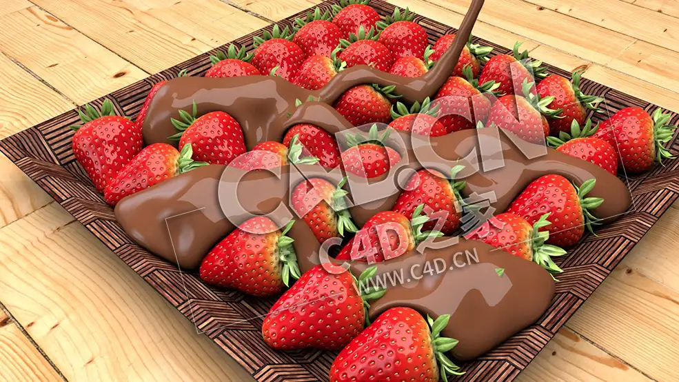 C4D草莓巧克力动画工程 Choco Strawberry