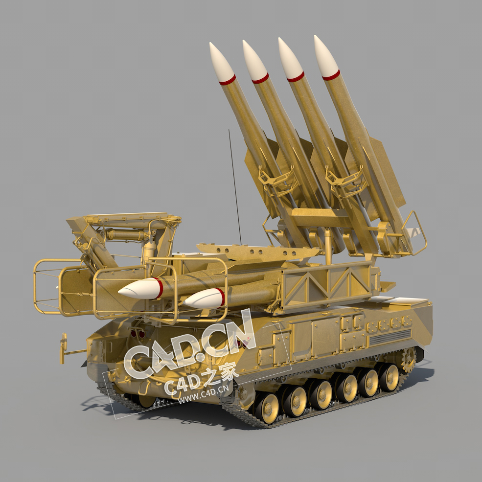 火箭炮坦克车辆C4D模型 - C4D之家 - 03.jpg