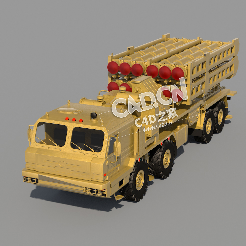 核弹卡车军事装备远程导弹C4D模型
