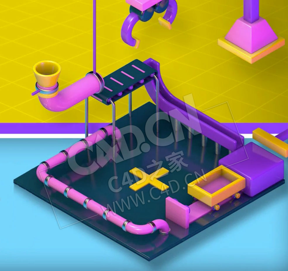 C4D卡通三维场景动画教程 Skillshare – Intro to Cinema 4D Vol. 3 Fun Factory - C4D之家 - 55.jpg