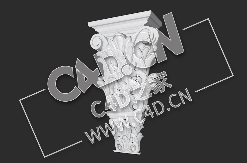 C4D欧式石膏雕花欧式象鼻罗马柱头雕塑模型_74 - C4D之家 - 74.jpg