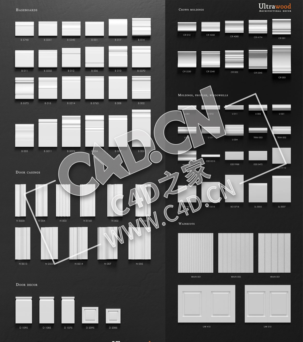 C4D欧式石膏线条石膏线装饰线素面角线素面平线模型_70 Ultrawood - C4D之家 - 70.jpg