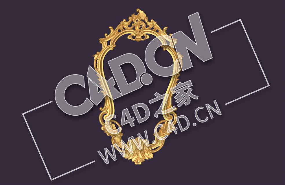 C4D镜框花线画框欧式装饰雕花框模型_77 Rm-007 - C4D之家 - 77.jpg