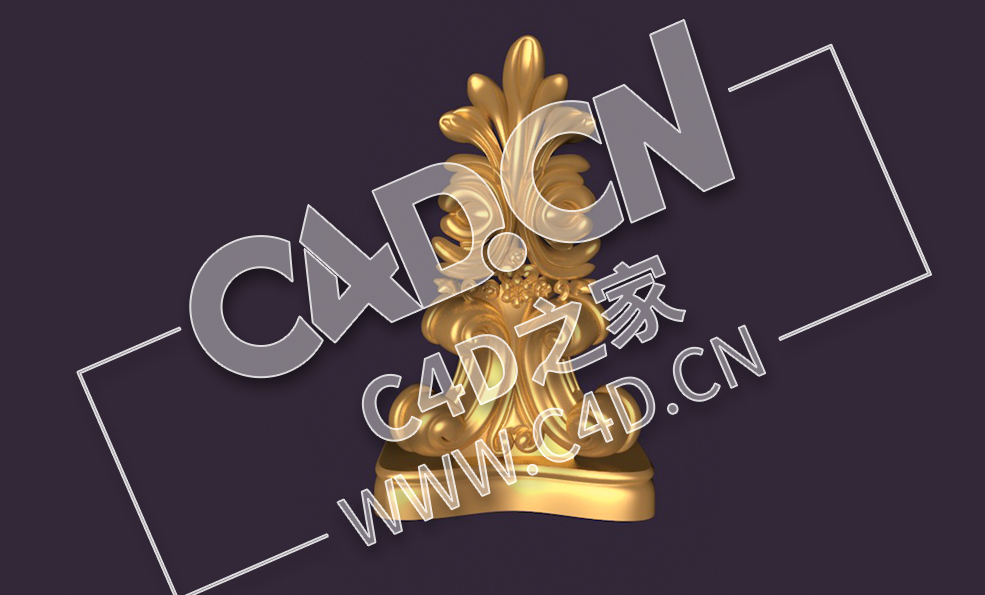 C4D欧式石膏雕花欧式象鼻罗马柱头雕塑模型_75 Kr-040 - C4D之家 - 75.jpg