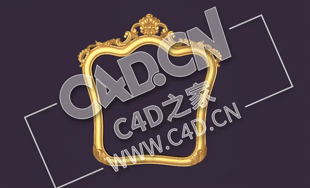 C4D镜框花线画框欧式装饰雕花框模型_78 Rm-006
