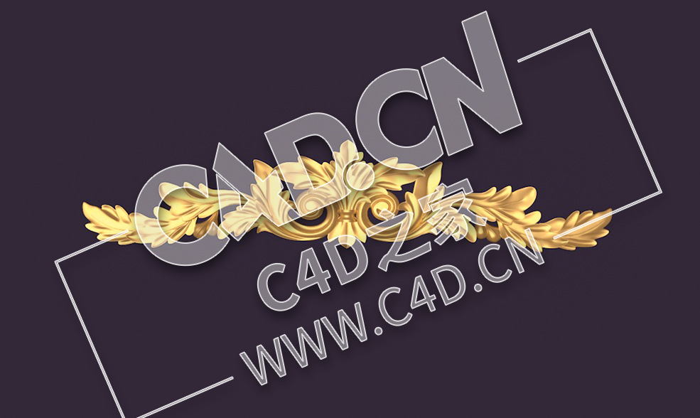 C4D欧式浮雕花构件装饰花件浮雕构件挂件套口雕花立体雕花外墙雕花模型 Nk-068 - C4D之家 - 83.jpg