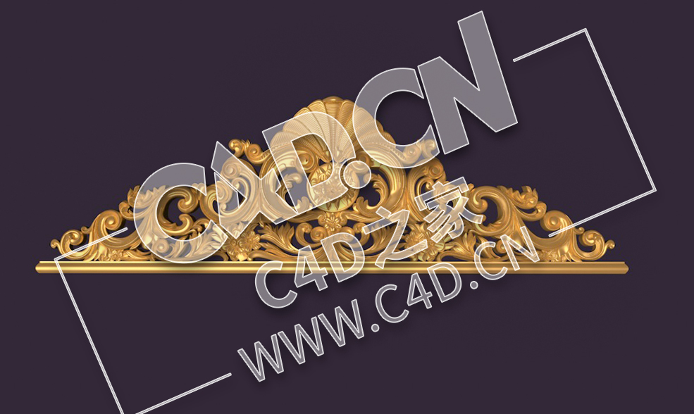 C4D欧式浮雕花构件装饰花件浮雕构件挂件套口雕花立体雕花外墙雕花模型 Bed26 - C4D之家 - 84.jpg