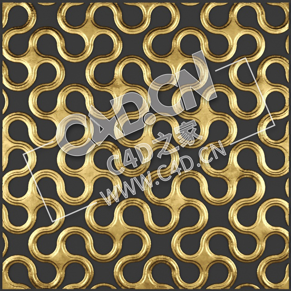 C4D抽象纹理浮雕墙背景墙装饰图案模型_88 Stucco
