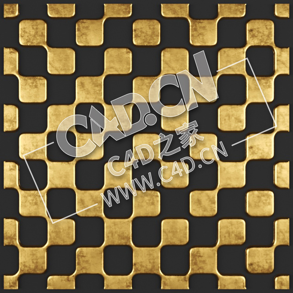 C4D像素方块浮雕墙背景墙装饰图案模型_89 Stucco