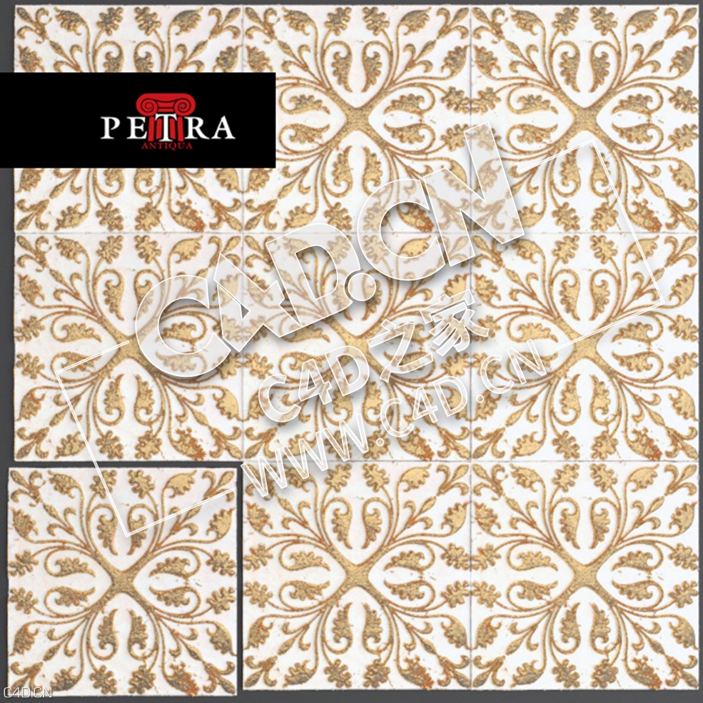 C4D欧式花纹浮雕墙背景墙装饰图案模型 Petra Antiqua EXCLUSIVE COLLECTION Rossini - C4D之家 - 91.jpg