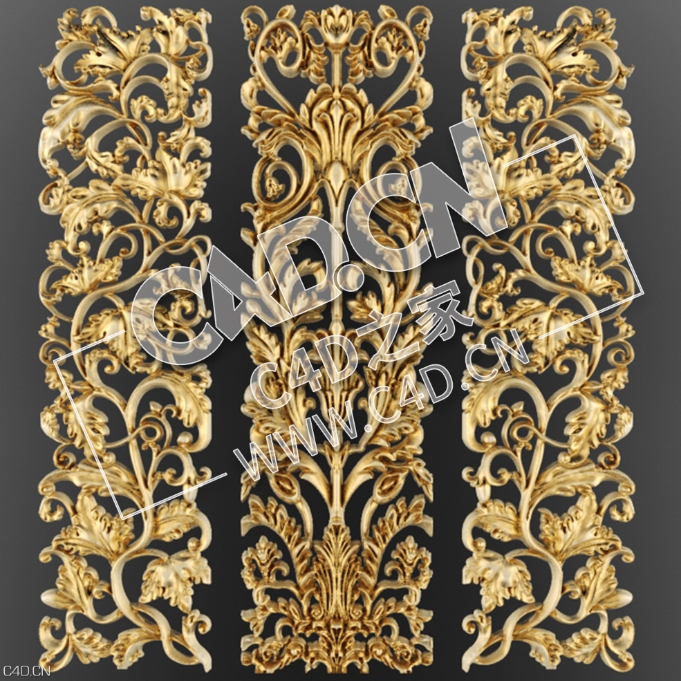 C4D装饰花件欧式花纹图案装饰雕花构件模型 Thread - C4D之家 - 106.jpg