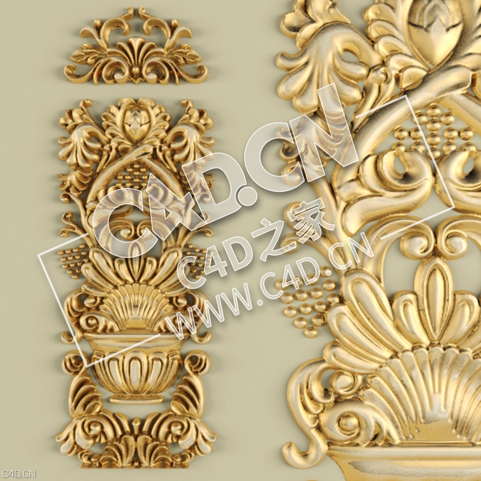 C4D装饰花件欧式花纹图案装饰雕花构件模型 Stucco - C4D之家 - 108.jpg