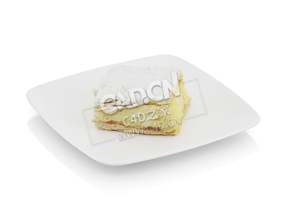 C4D一块奶油馅饼奶油派食物模型 Piece of cream pie - C4D之家 - 37.jpg