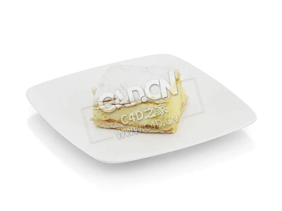 C4D一块奶油馅饼奶油派食物模型 Piece of cream pie - C4D之家 - 37.jpg
