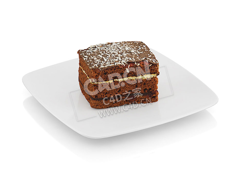 C4D一块巧克力蛋糕食物模型 Piece of chocolate cake - C4D之家 - 39.jpg
