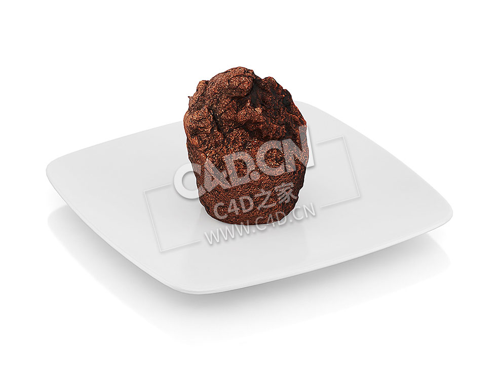 C4D咬过的巧克力松饼食物模型 Bitten chocolate muffin - C4D之家 - 44.jpg