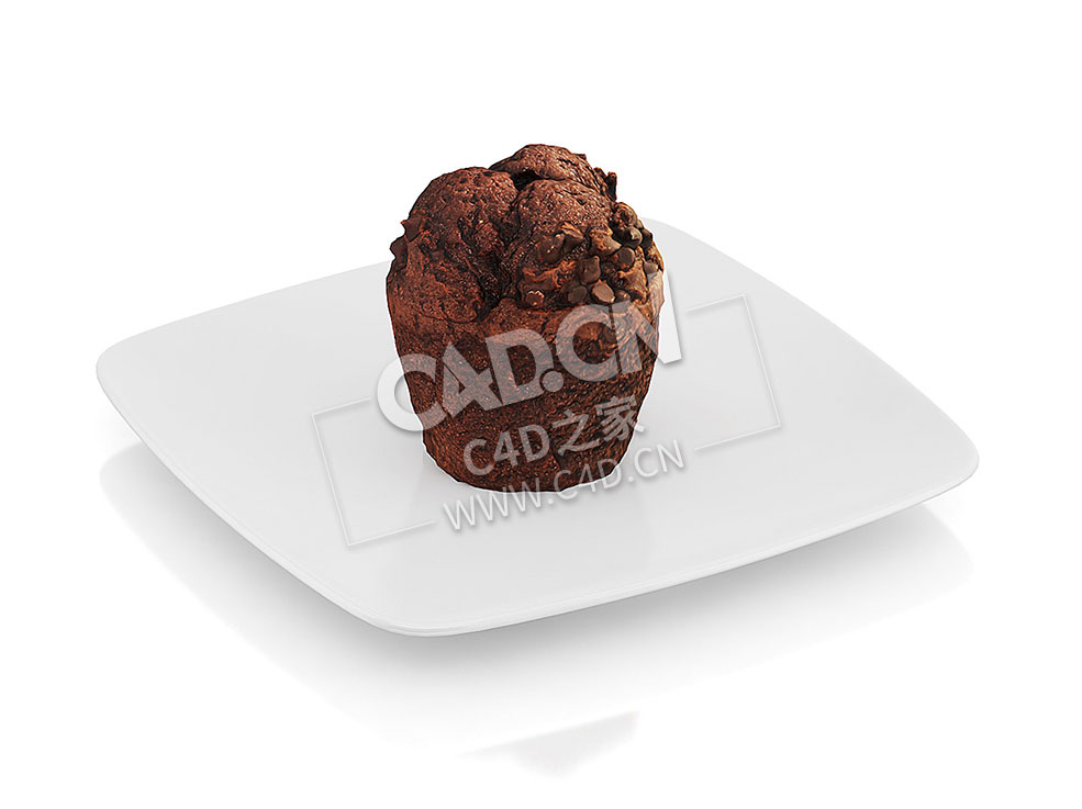 C4D巧克力松饼食物模型 Chocolate muffin - C4D之家 - 43.jpg