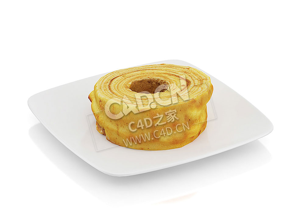 C4D圣诞树蛋糕树桩蛋糕食物模型 Tree cake - C4D之家 - 47.jpg