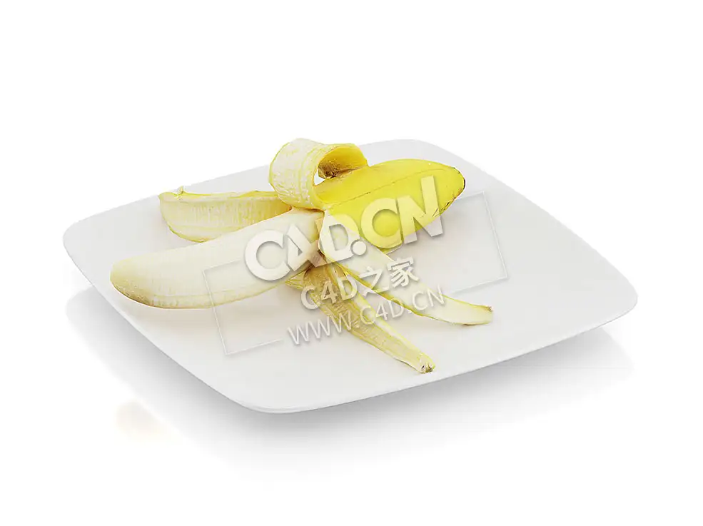 C4D去皮香蕉水果模型 Peeled banana - C4D之家 - 53.jpg